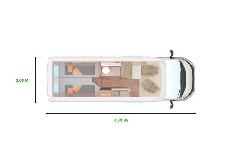 Weinsberg CaraTour 636 Automaat plattegrond