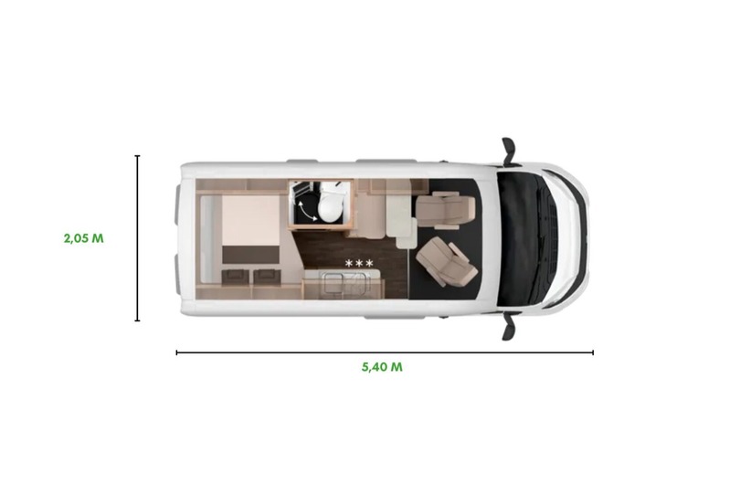 Knaus Pro Street 540 Automaat plattegrond